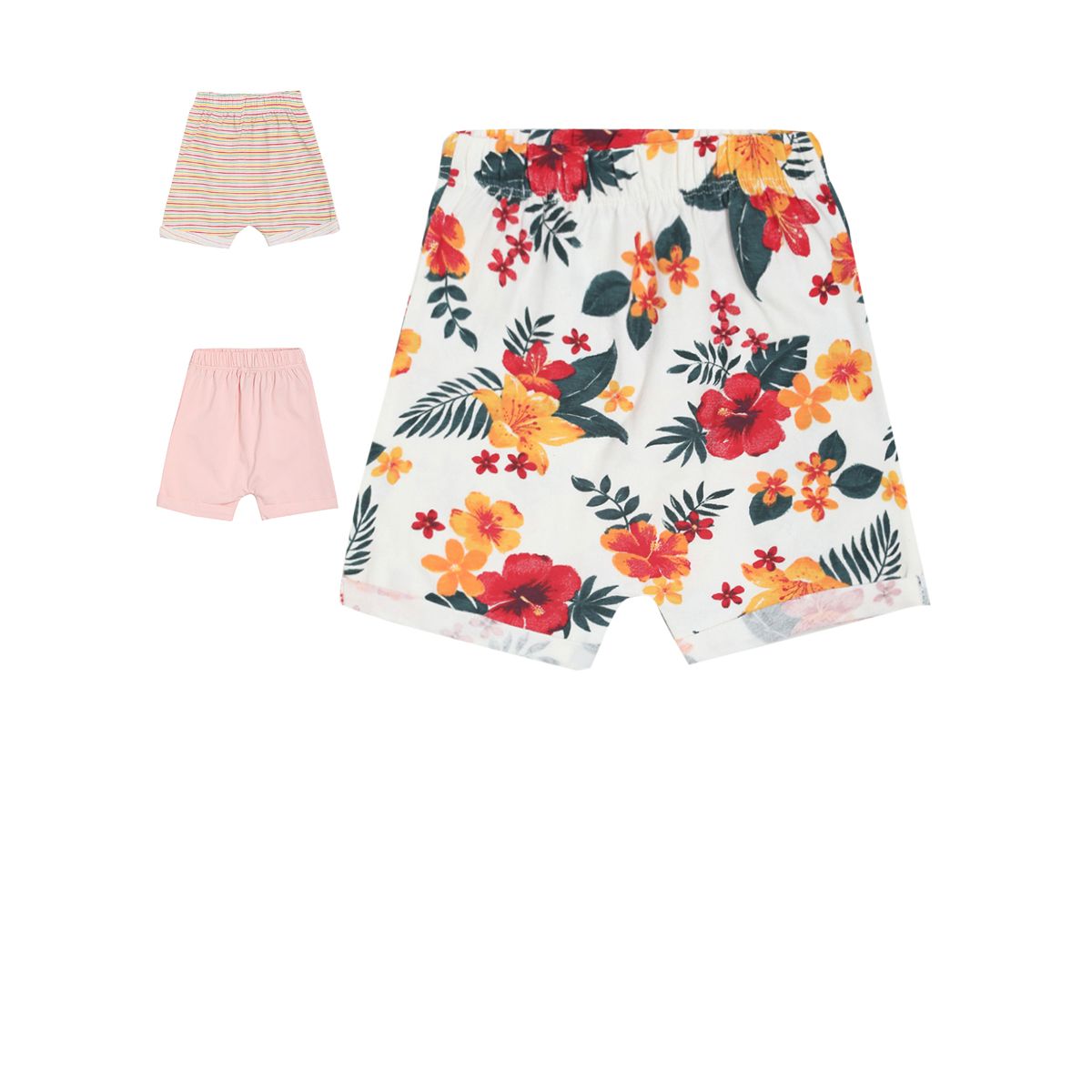 Pack of 3 shorts - white & red for 0-3 Months