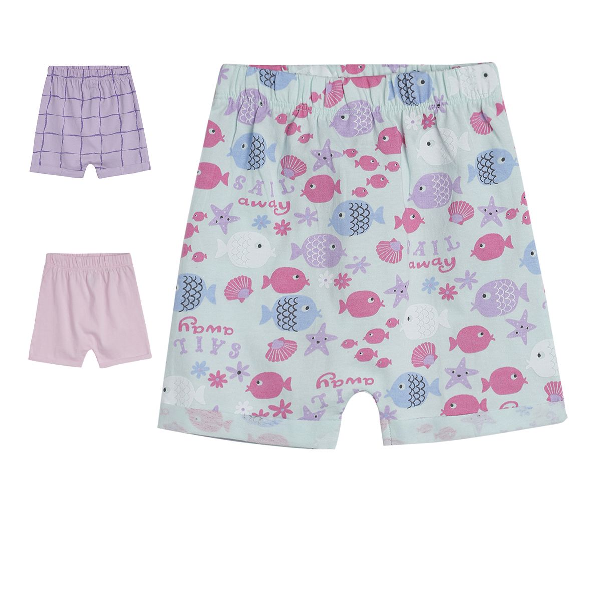 Pack of 3 shorts - light blue for 0-3 Months