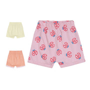 Pack of 3 shorts - light purple & red for 0-3 Months