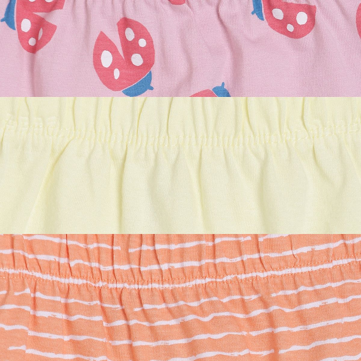 Pack of 3 shorts - light purple & red for 0-3 Months