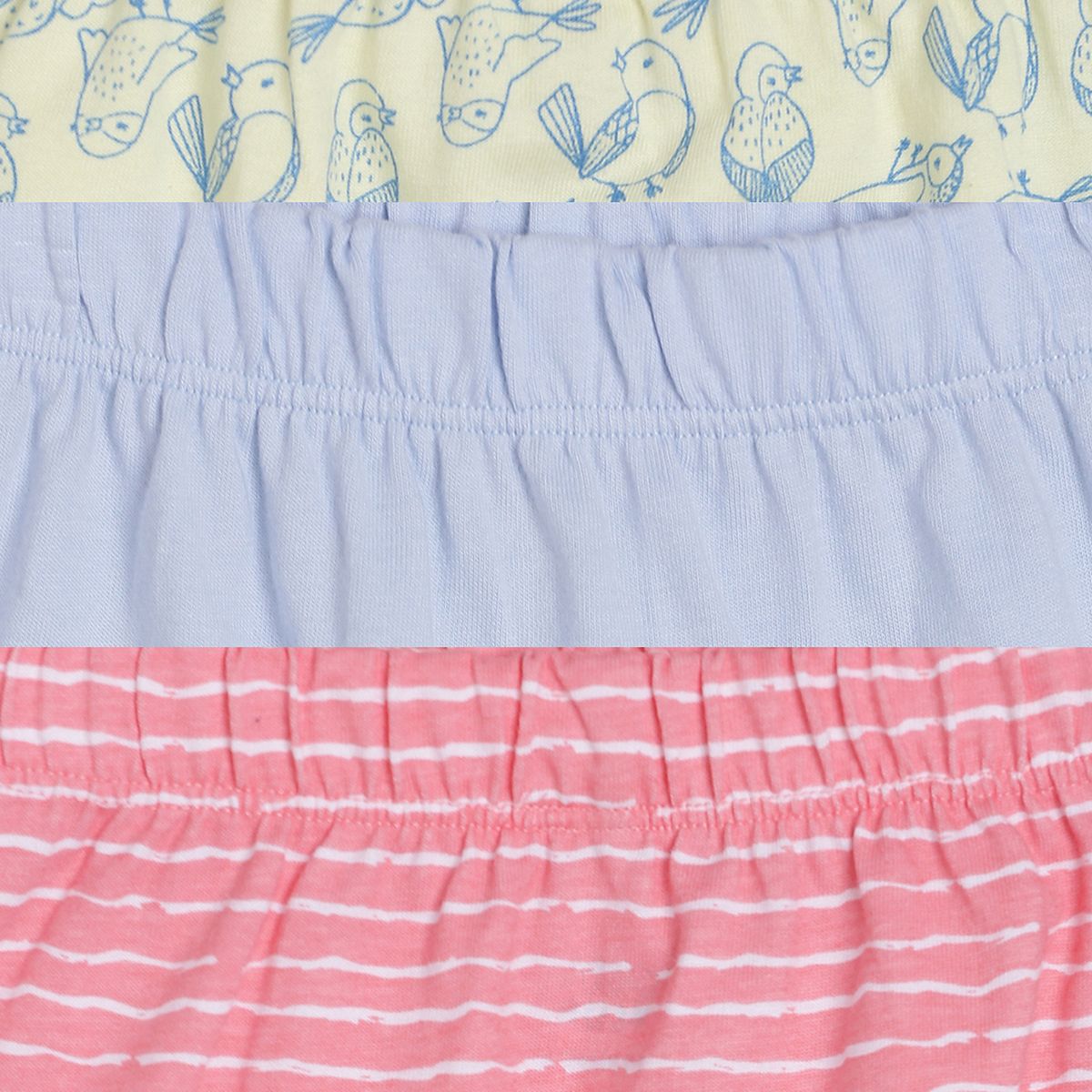 Pack of 3 shorts - white & green for 0-3 Months