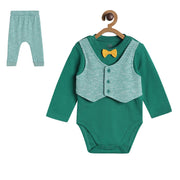 Boys Green Bodysuit and Knit Bottom