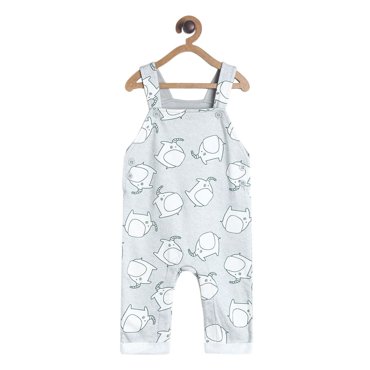 Pack of 2 dungaree set - grey marl and green for 3-6 Months