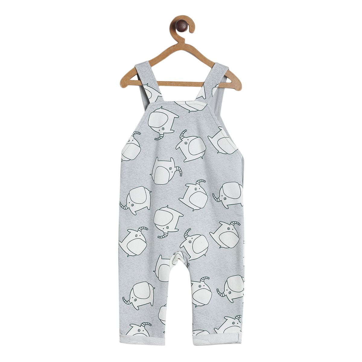Pack of 2 dungaree set - grey marl and green for 3-6 Months