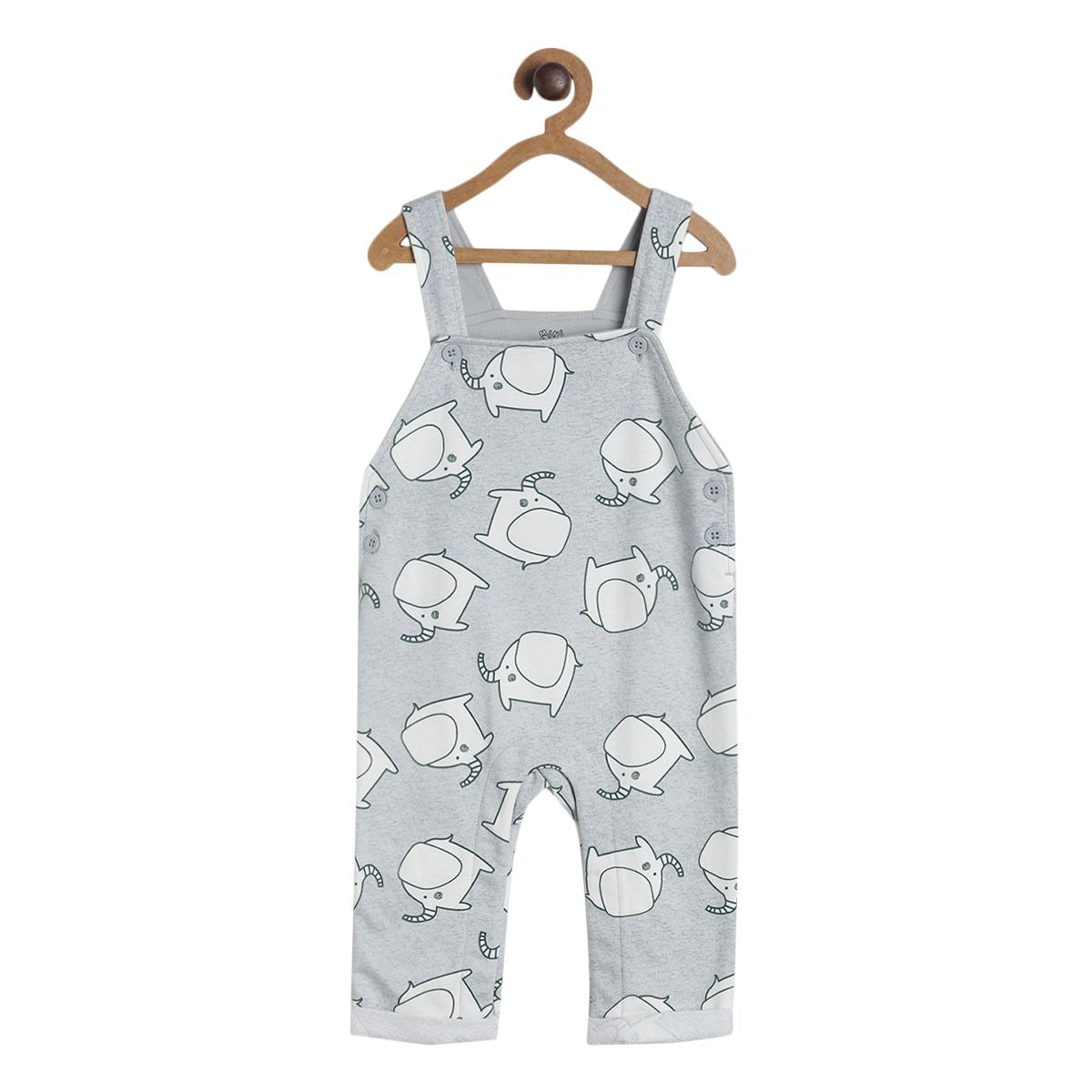 Pack of 2 dungaree set - grey marl and green for 3-6 Months