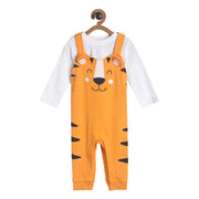 Pack of 2 dungaree set - marshmallow and orange for 3-6 Months