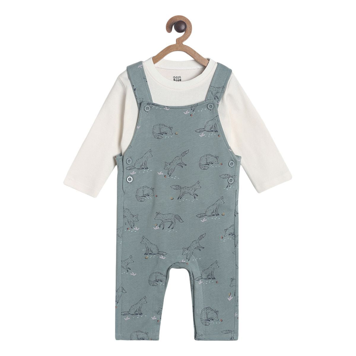 Pack of 2 dungaree set - olive for 3-6 Months