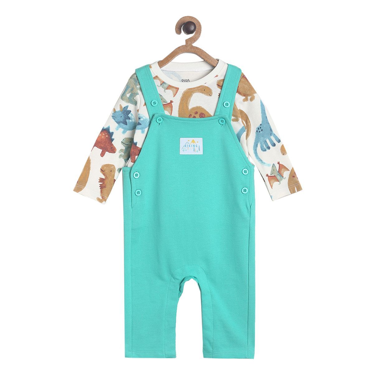 Pack of 2 dungaree set - green for 3-6 Months