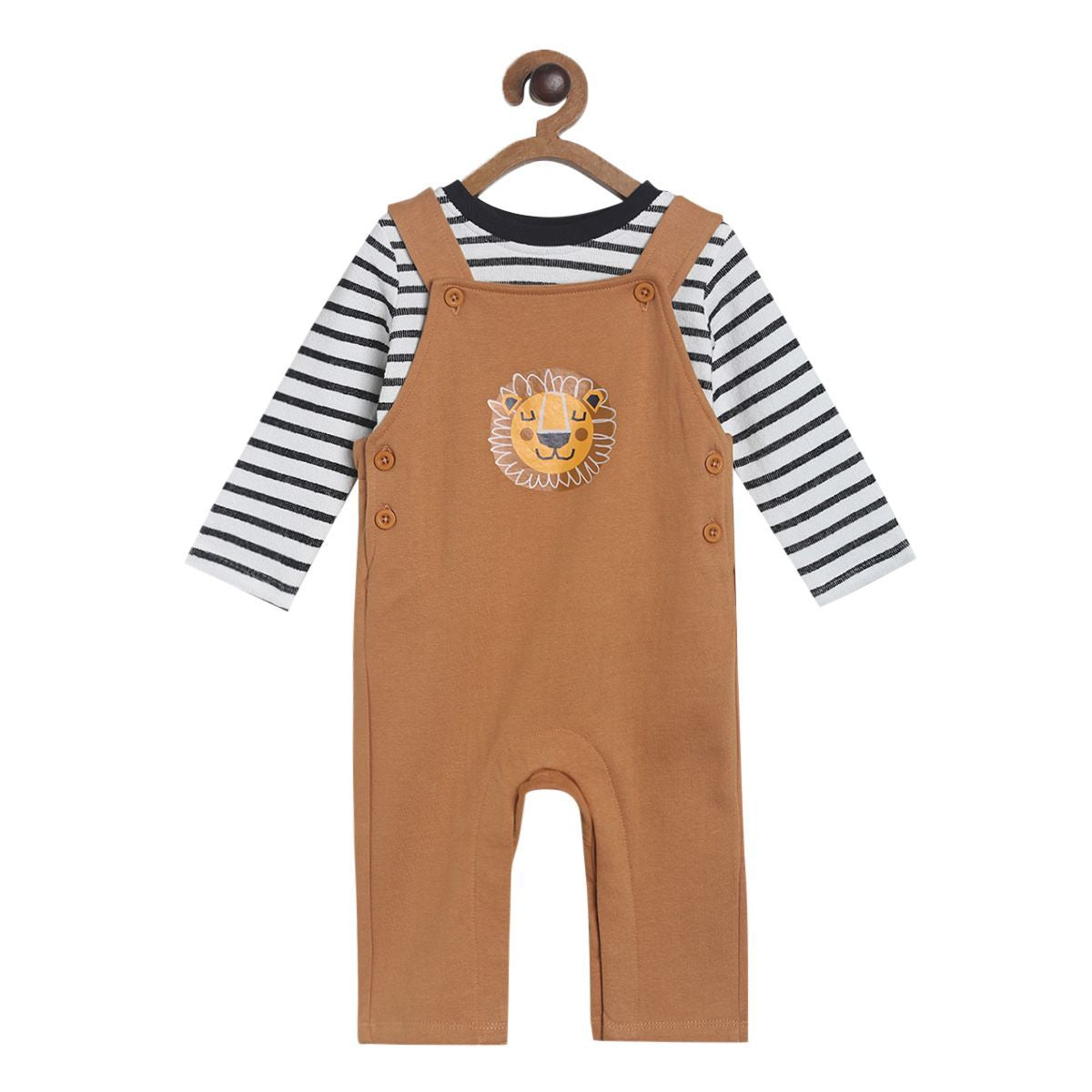 Pack of 2 dungaree set - mustard for 3-6 Months