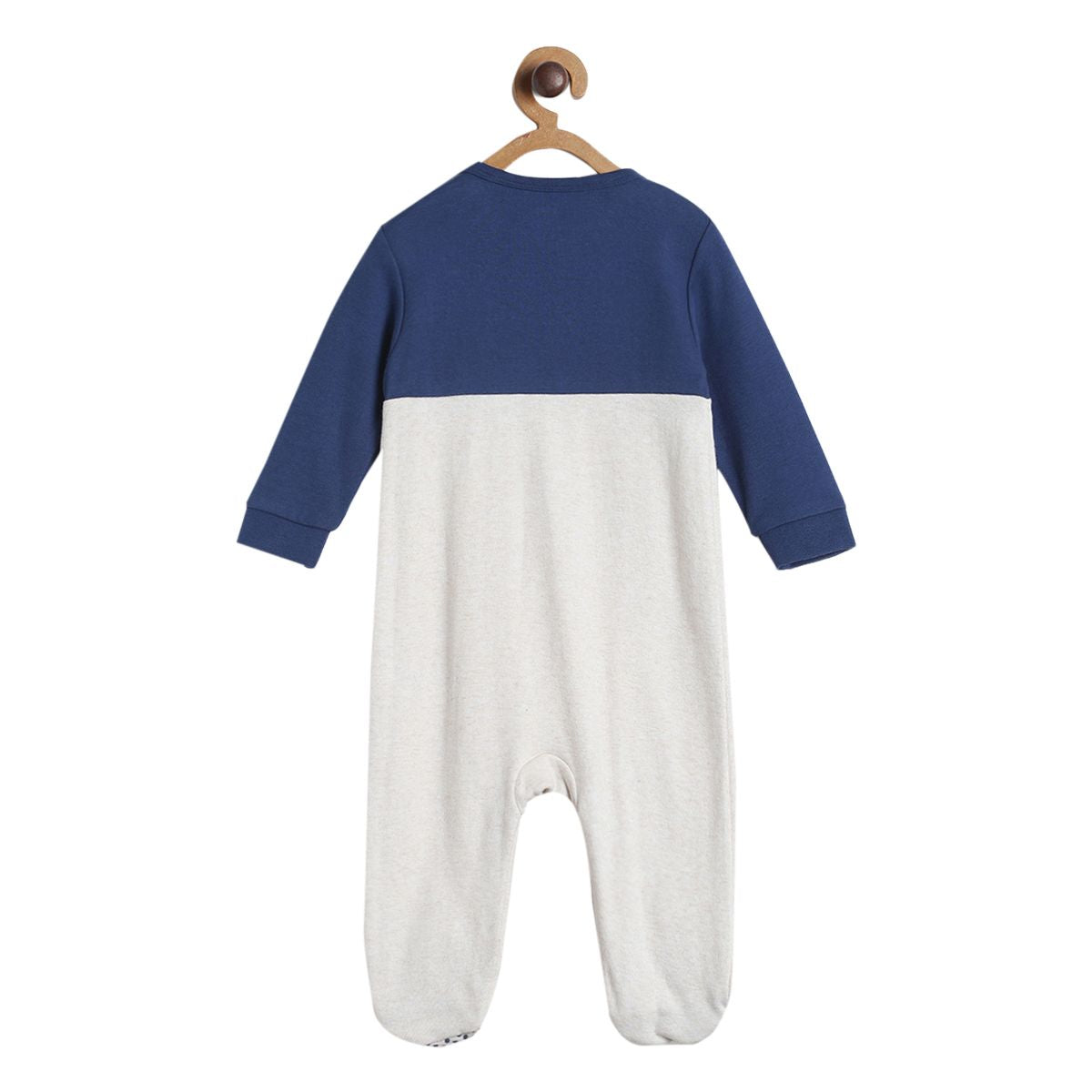Pack of 1 sleepsuit - blue and oatmeal for New Born