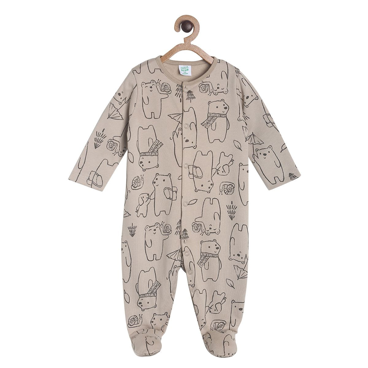 Pack of 1 sleep suit - beige for New Born
