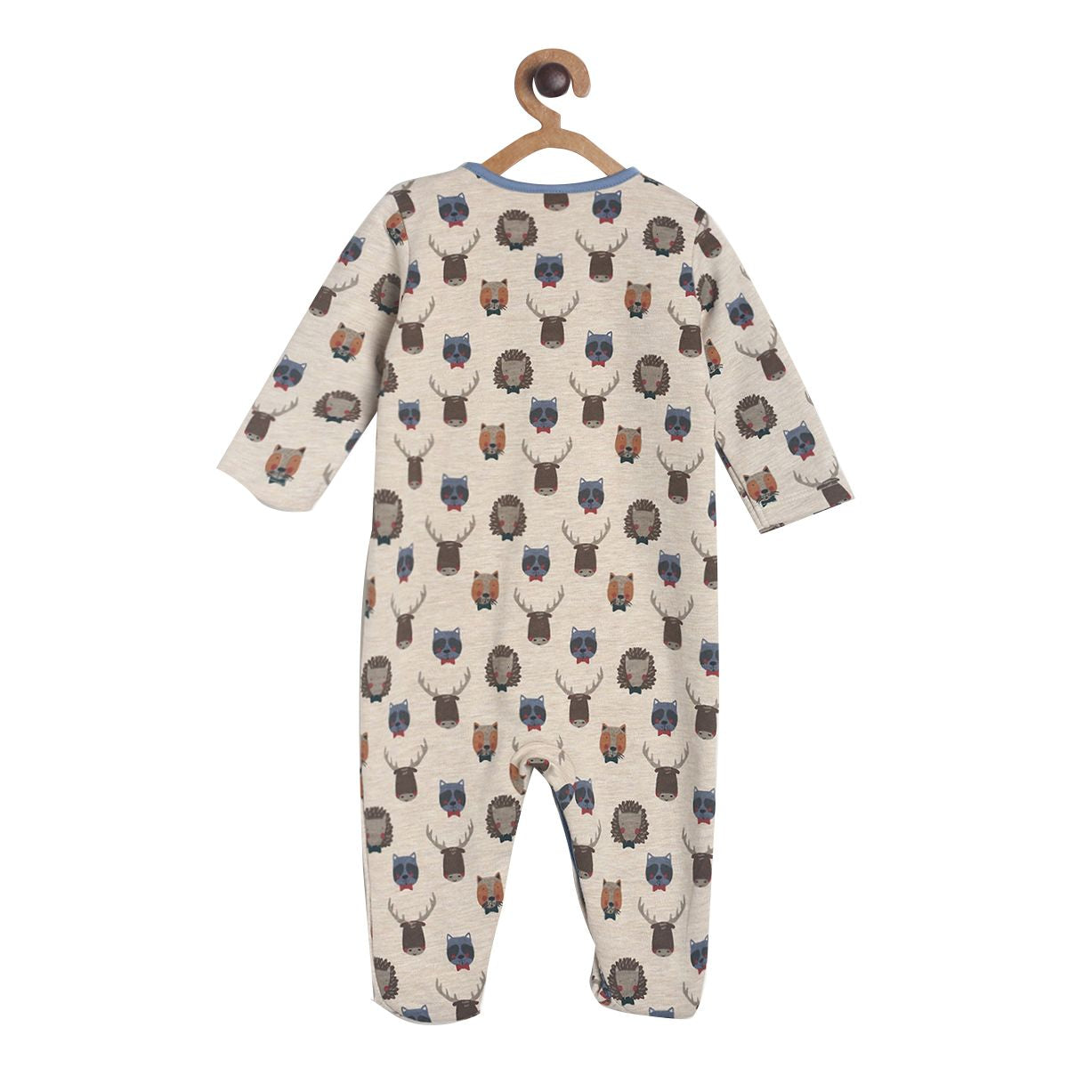 Pack of 1 sleep suit - light peach & blue for New Born