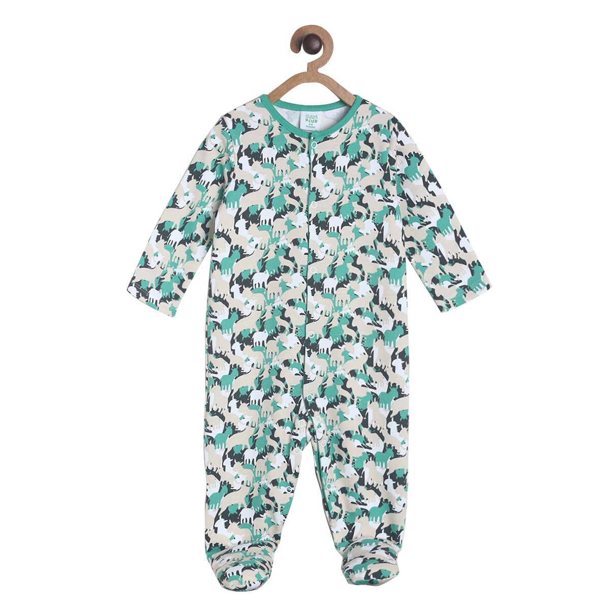 Pack of 1 sleep suit - turquoise green for New Born