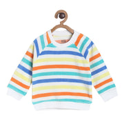 Pack of 1 knit sweat shirt - white & blue for 3-6 Months