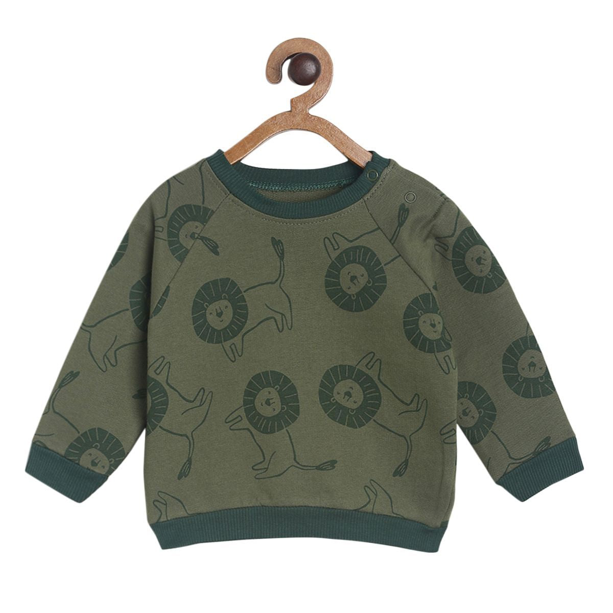 Pack of 1 knit sweat shirt - olive for 3-6 Months