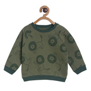 Pack of 1 knit sweat shirt - olive for 3-6 Months