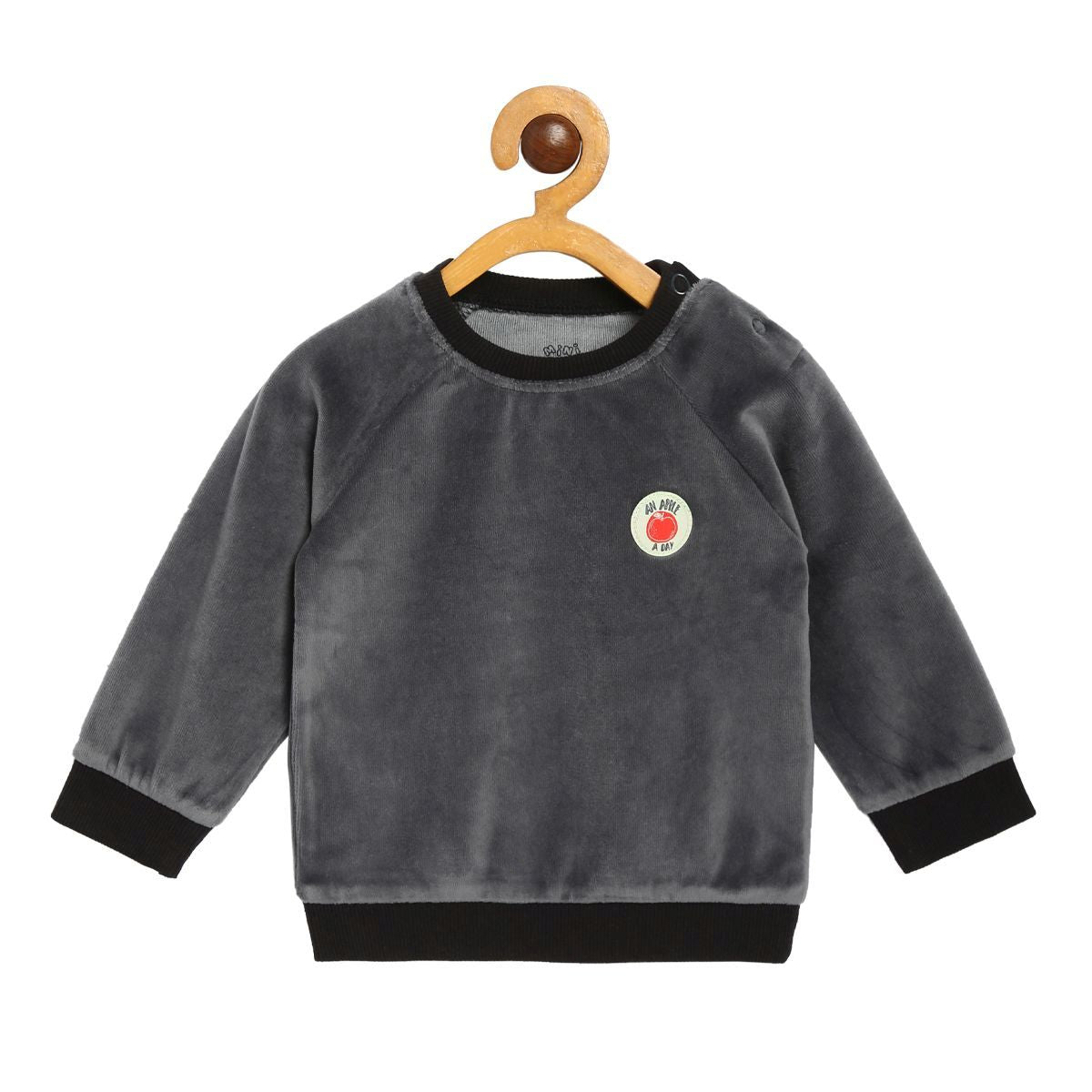 Pack of 1 knit sweat shirt - black for 3-6 Months