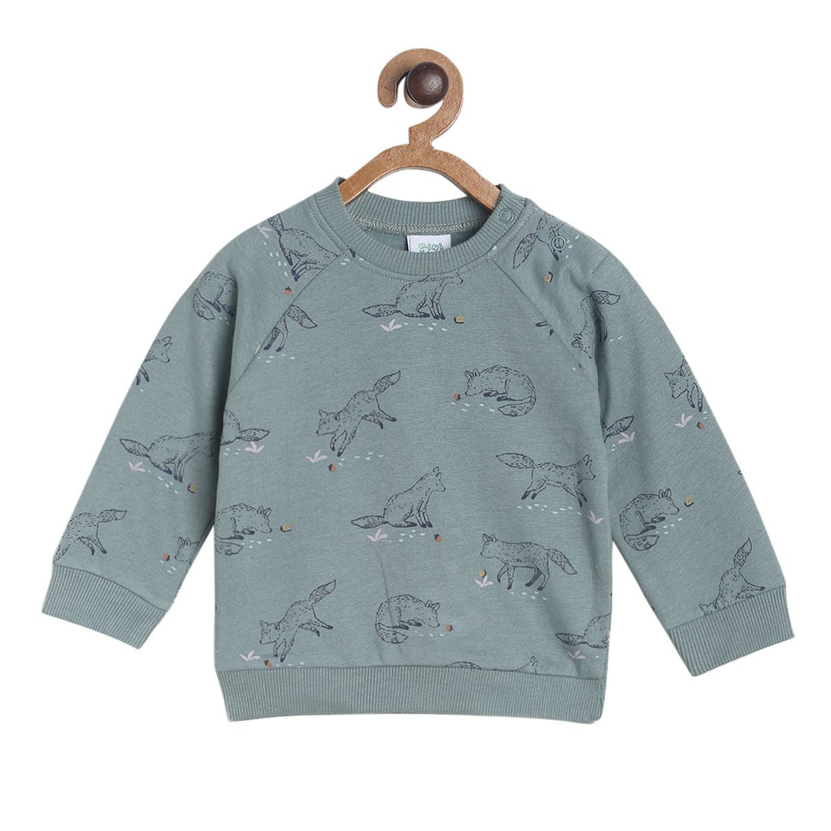 Pack of 1 knit sweat shirt - olive for 3-6 Months