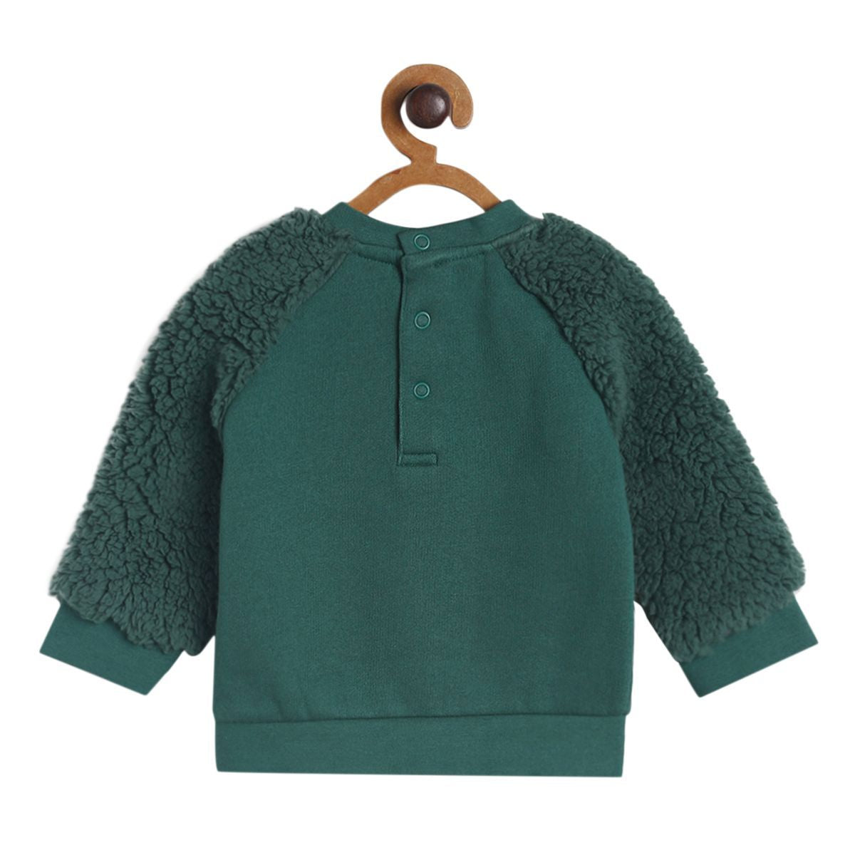 Pack of 1 knit sweat shirt - green for 0-3 Months