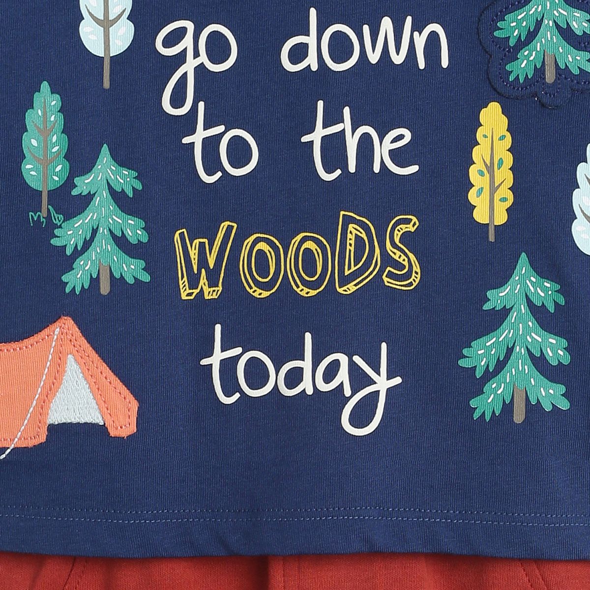 Pack of 2 t-shirt and full length bottom - blue and red for 0-3 Months