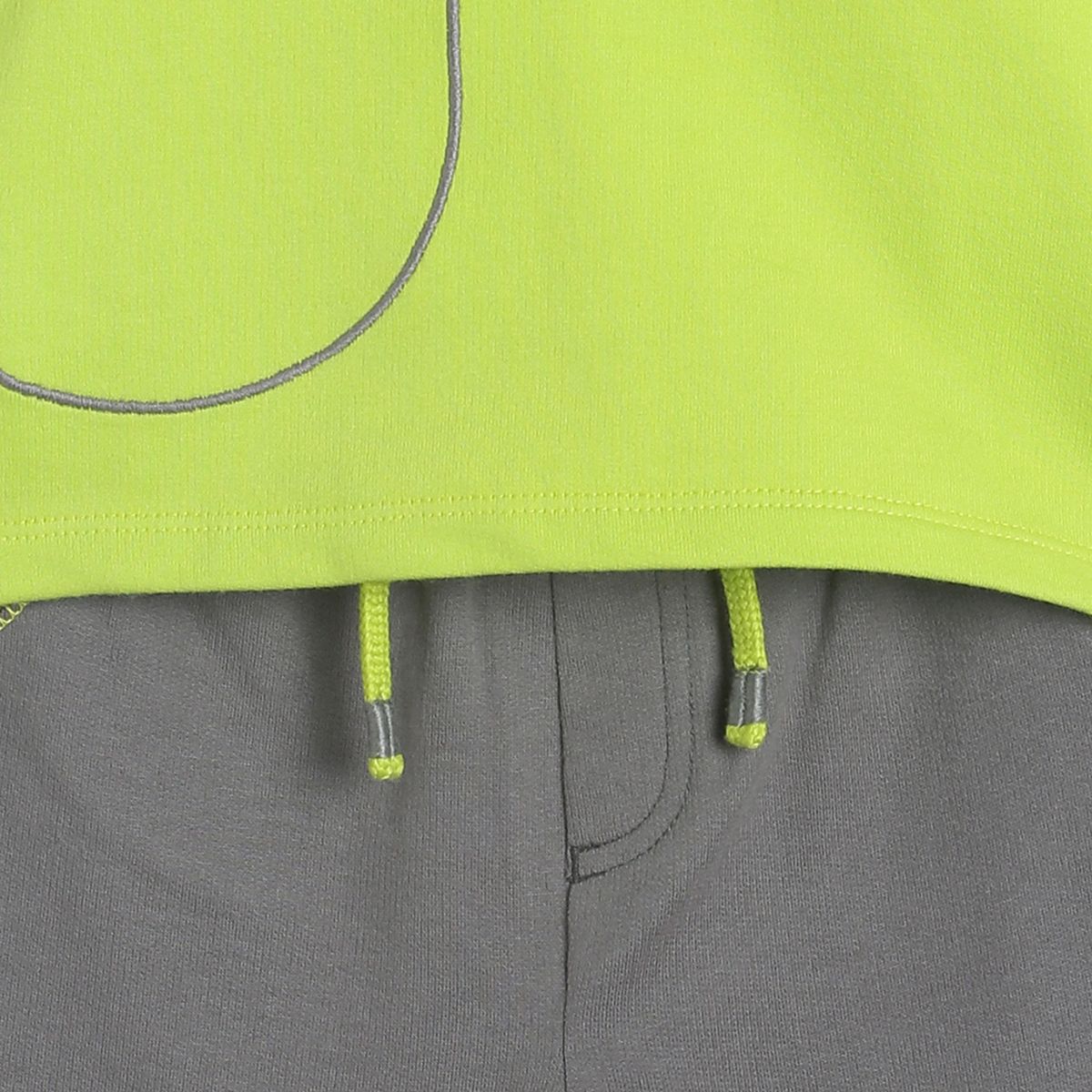 Pack of 2 t-shirt and full length bottom - marshmallow and grey for 0-3 Months