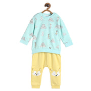 Pack of 2 top and full length bottom - blue and yellow for 0-3 Months