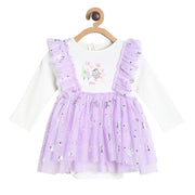 Pack of 2 integral bodysuit with stocking - white & purple for New Born