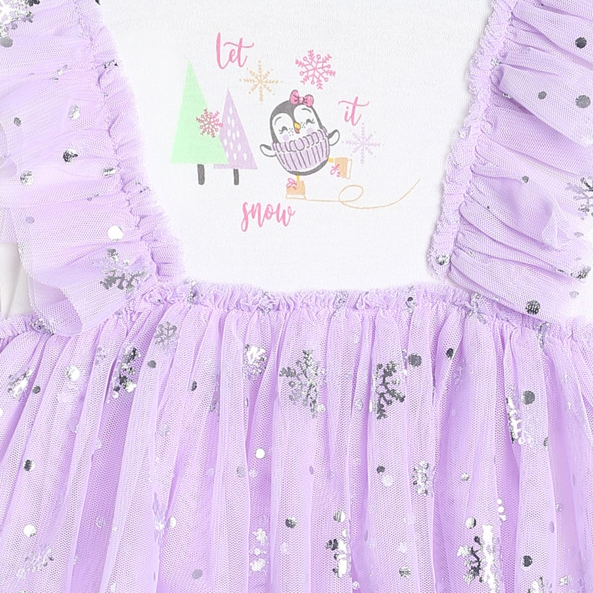 Pack of 2 integral bodysuit with stocking - white & purple for New Born