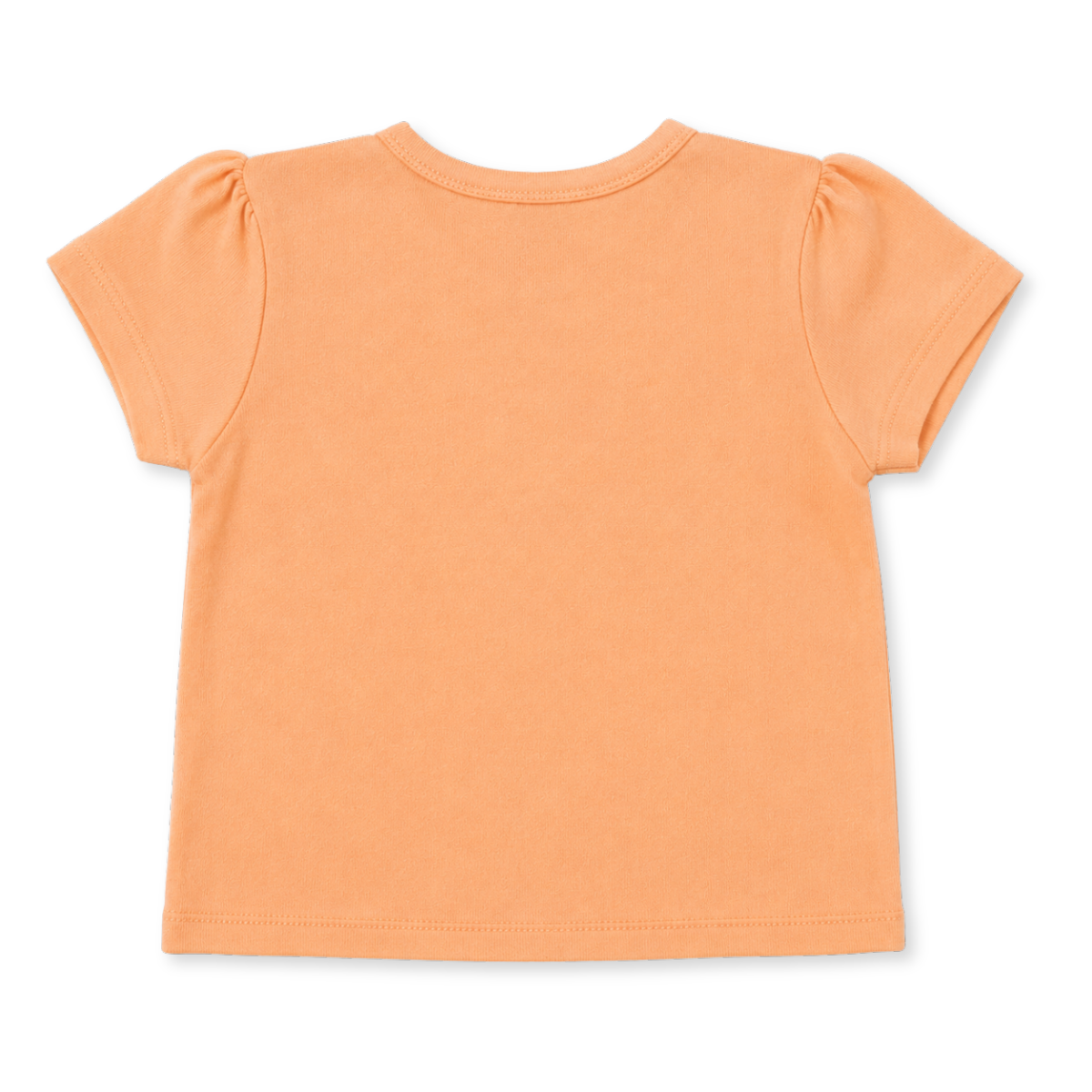 Baby Girls Peach Cotton Front-Open Top Rainbow Embroidered Casual Wear