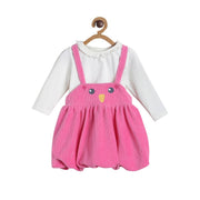 Pack of 2 pinny set - baby pink & dark grey for 3-6 Months