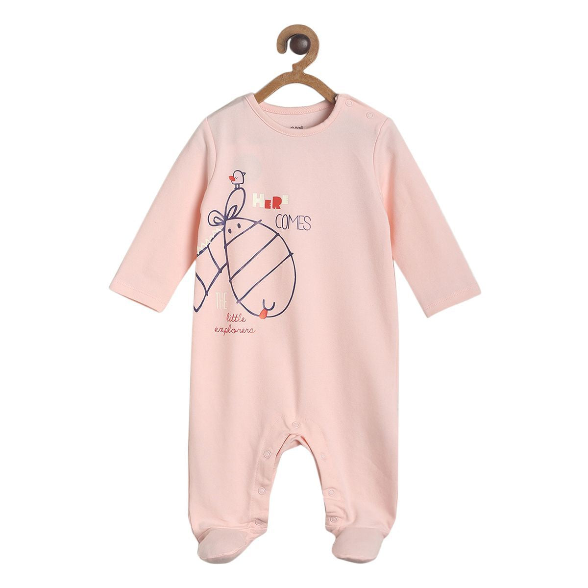 Pack of 1 sleep suit - peach for New Born