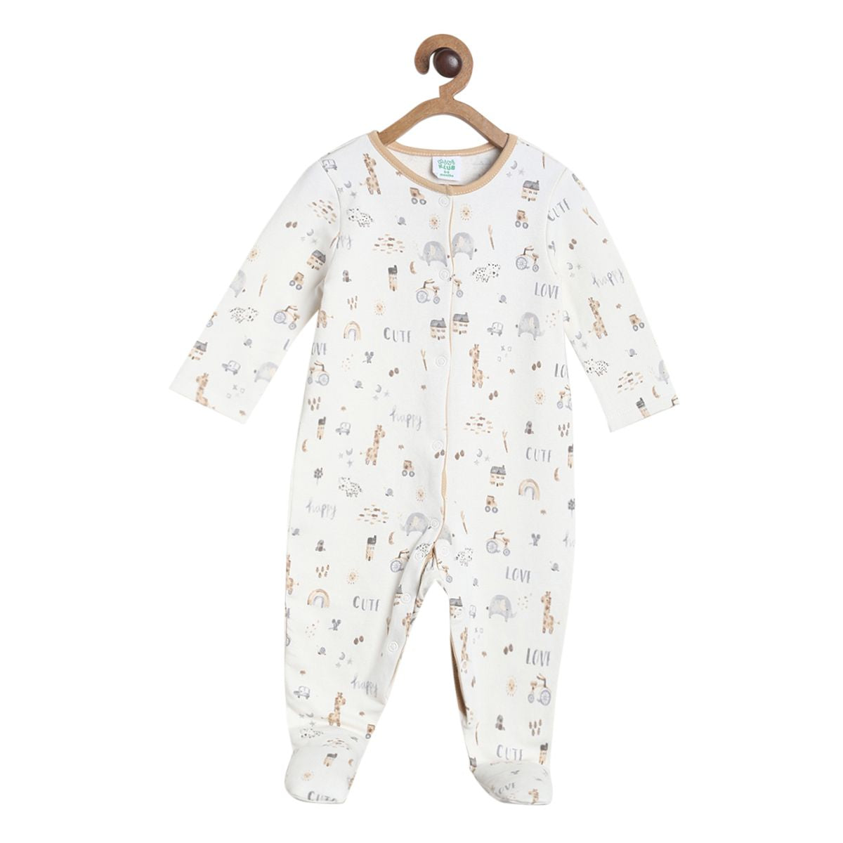 Pack of 1 sleep suit - marshmallow for New Born