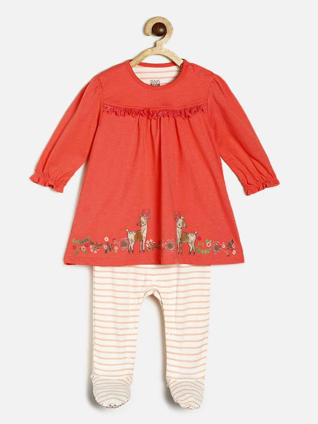 Girls Pink Pack Of 1 Sleep Suit