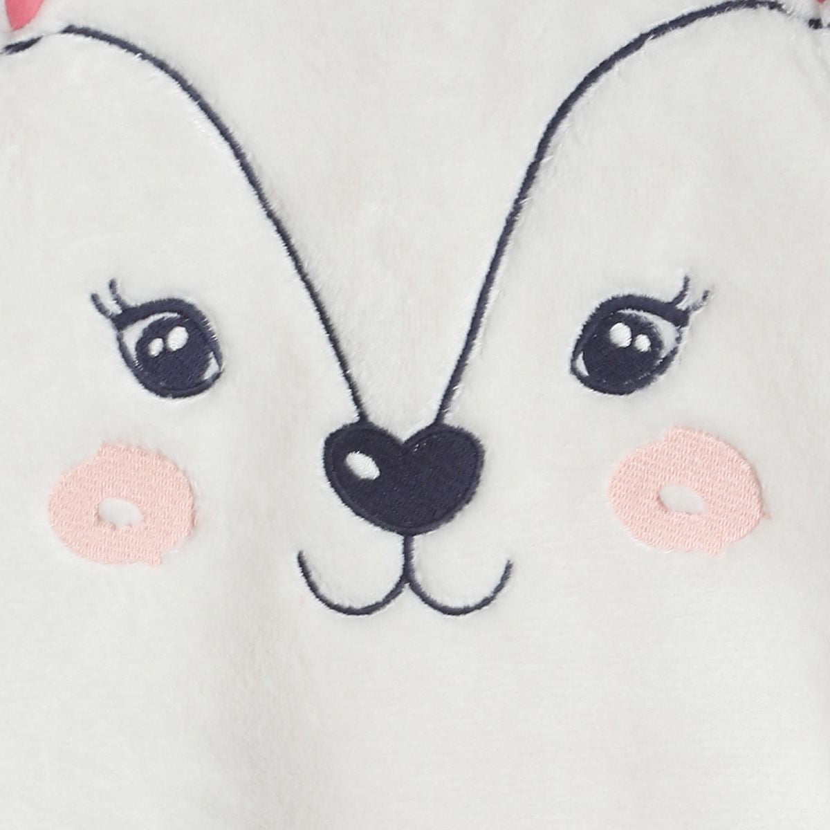 Pack of 1 knit sweat shirt - white and pink for 0-3 Months
