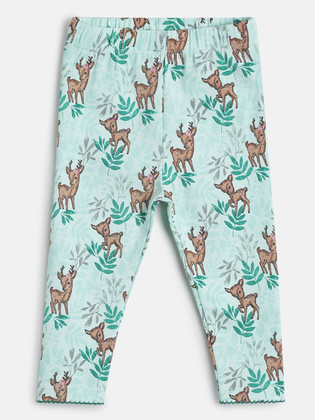 Girls Top And Bottom - Green/ Marshmallow