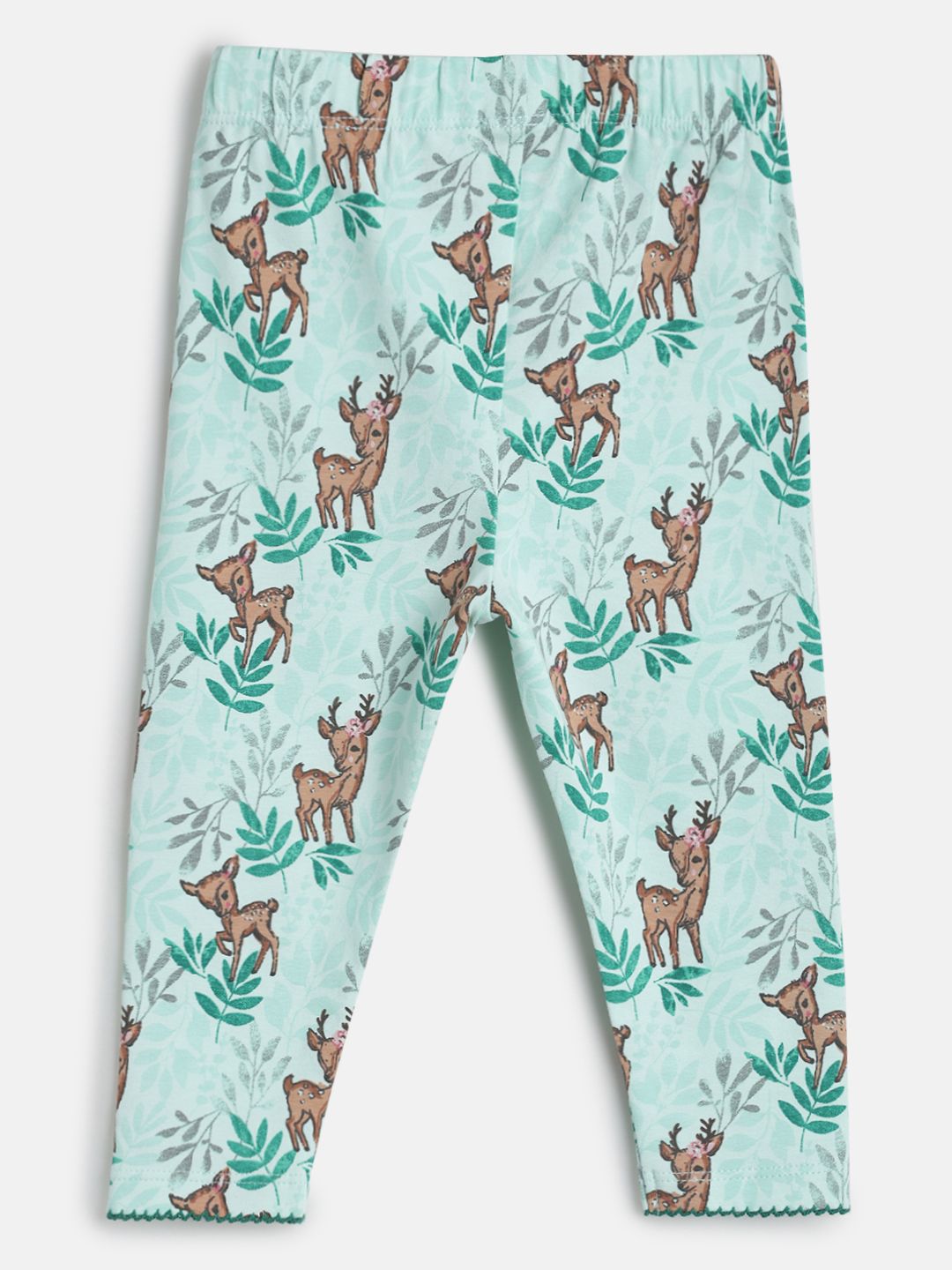 Girls Top And Bottom - Green/ Marshmallow