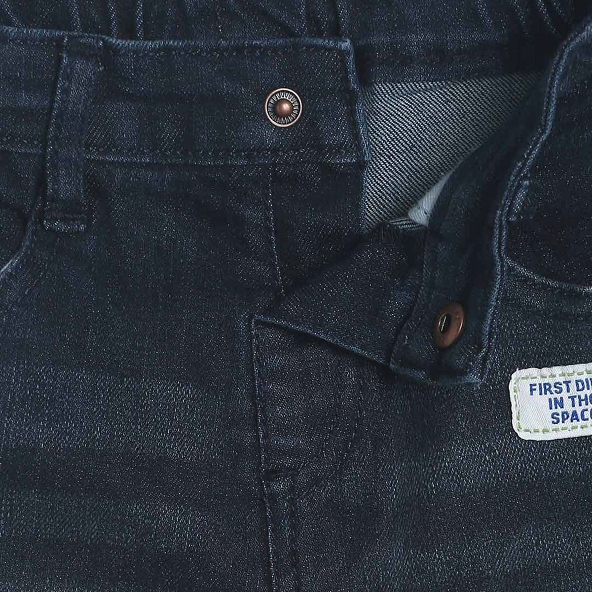 Pack of 1 denim pant - dark denim blue for 3-6 Months