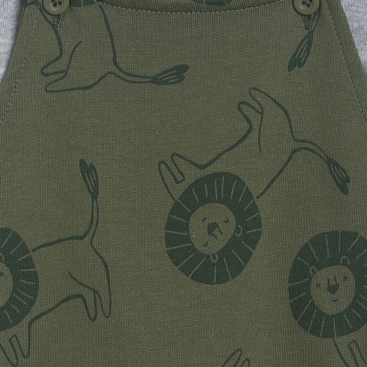 Pack of 2 dungaree set - olive for 3-6 Months