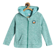 Baby Boys Green Cotton Hooded Sweatshirt Full Sleeve Regular Fit Casual Wear Jacket