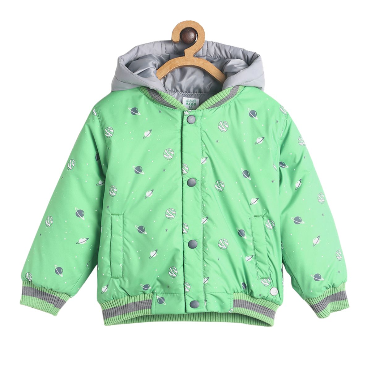 Pack of 1 hooded jacket - green for 3-6 Months
