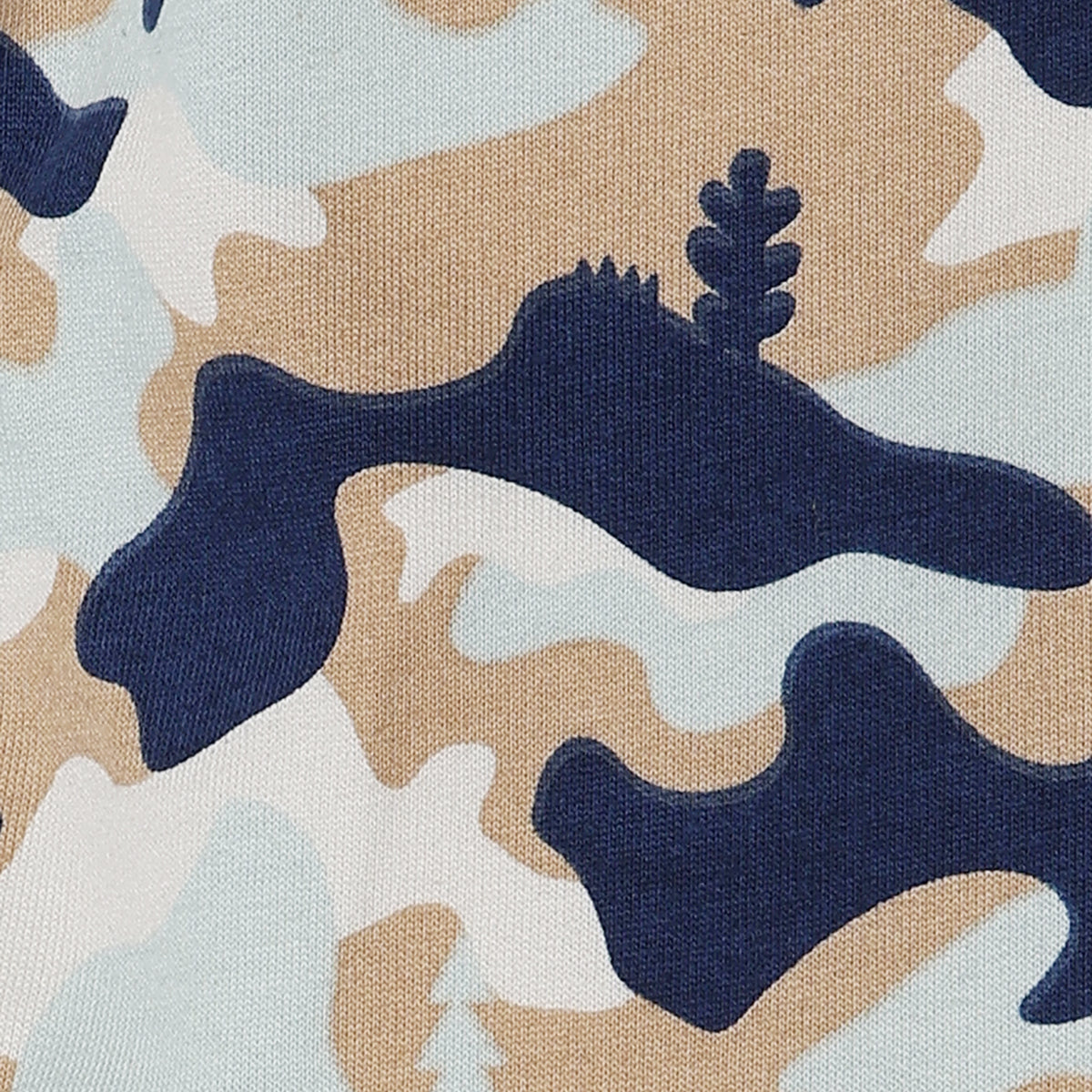 Boys Beige & Navy Blue Camouflage Printed Cotton Jogger Pants Regular Fit Casual Bottom Wear