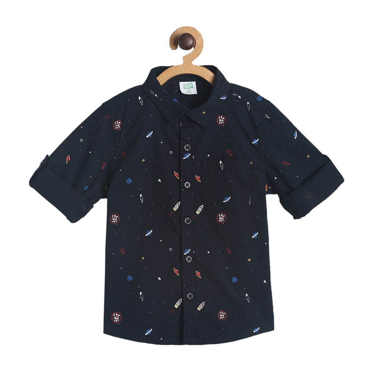 Pack of 1 woven shirt - navy for 3-6 Months