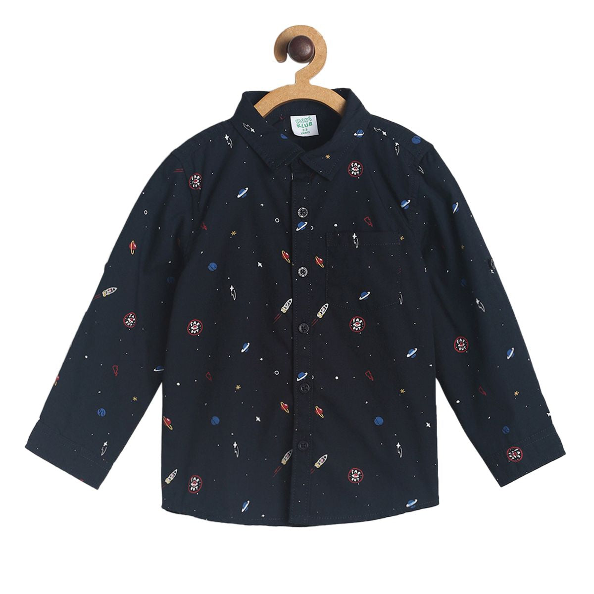 Pack of 1 woven shirt - navy for 3-6 Months