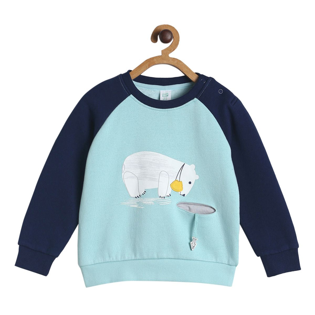 Pack of 1 knit sweat shirt - blue for 3-6 Months