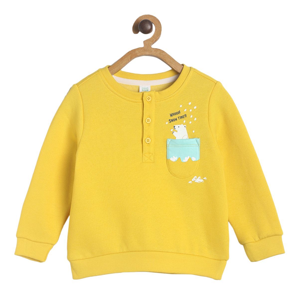 Pack of 1 knit sweat shirt - yellow for 3-6 Months