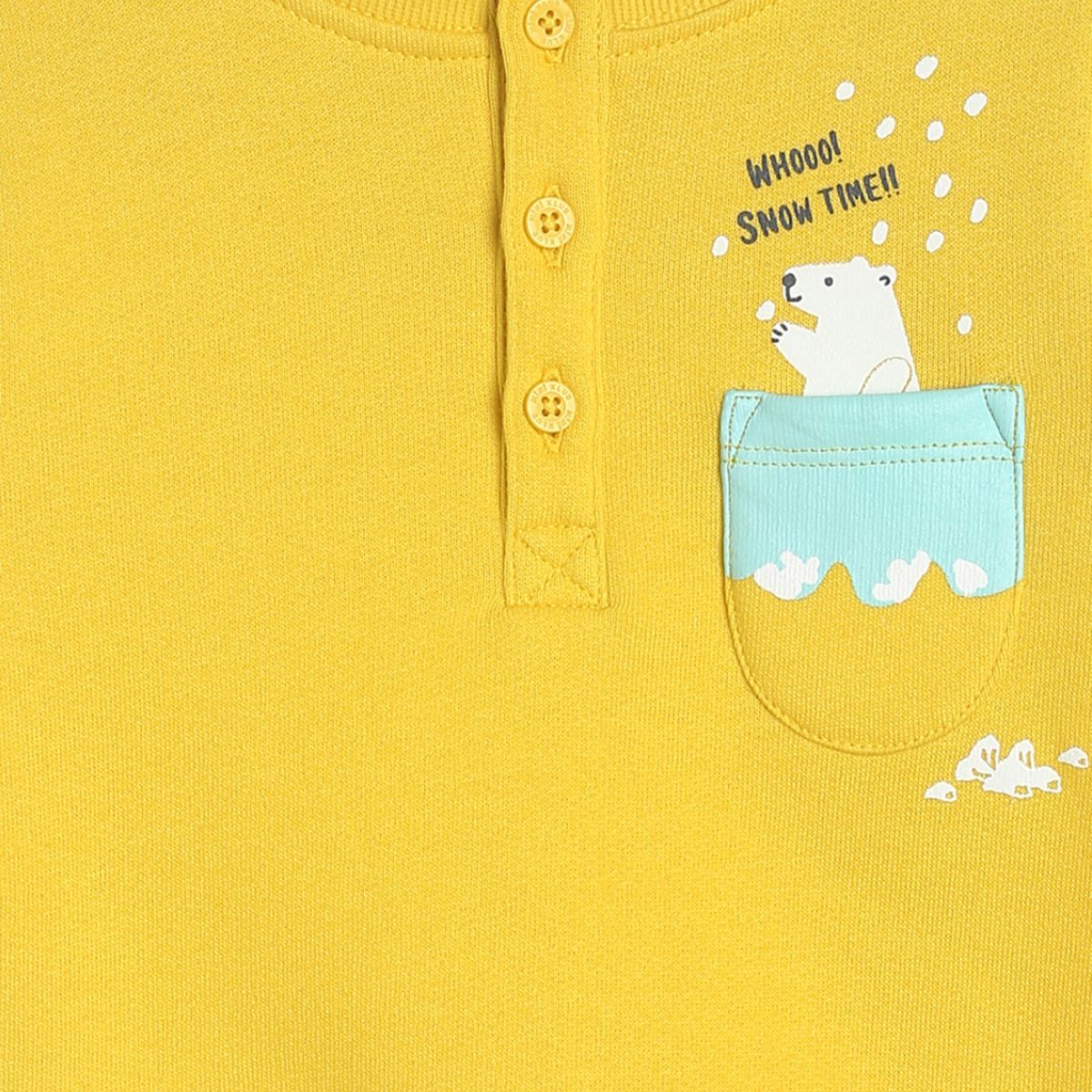 Pack of 1 knit sweat shirt - yellow for 3-6 Months