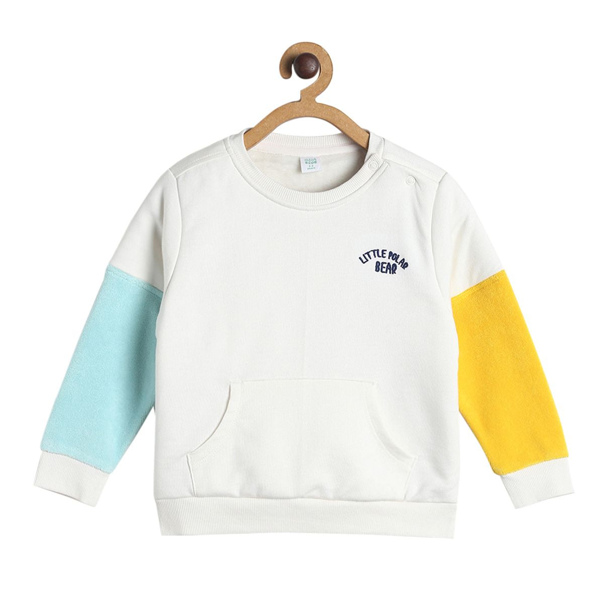 Boys Colour Block Sweatshirt, Marshmallow