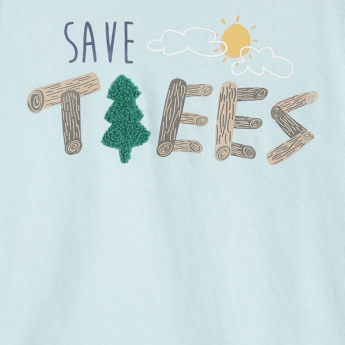 Pack of 1 knit t-shirt - blue for 3-6 Months