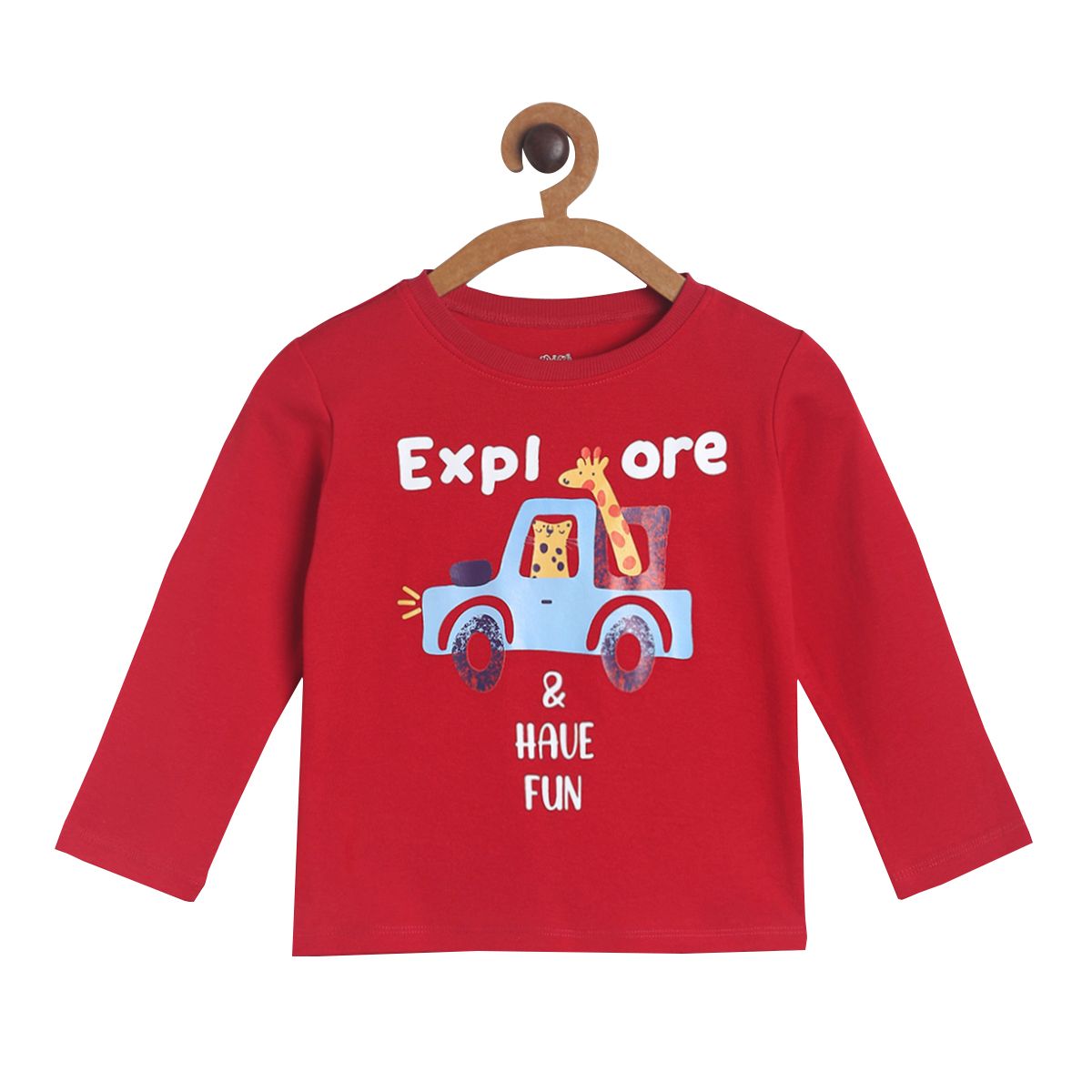 Pack of 1 knit t-shirt - red for 3-6 Months