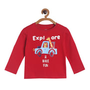 Pack of 1 knit t-shirt - red for 3-6 Months